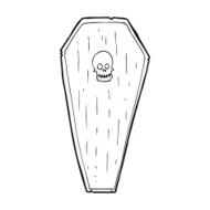 spooky cartoon coffin N23
