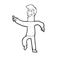 cartoon grinning man N124