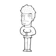 cartoon worried man N144