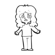 cartoon worried woman N106