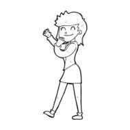 cartoon happy businesswoman N13