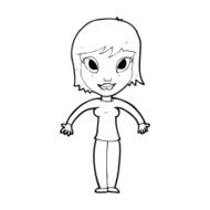 cartoon woman shrugging shoulders N654