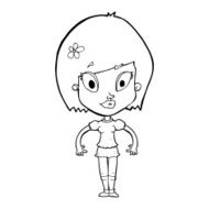 cartoon pretty woman N382
