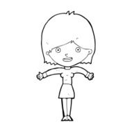 cartoon excited woman N187