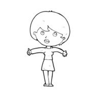 cartoon woman giving thumbs up N14