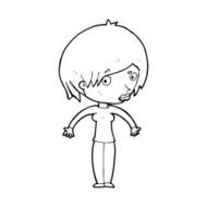 cartoon woman shrugging N83