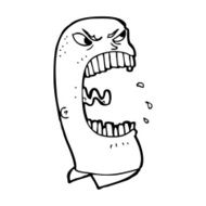 cartoon furious man shouting N13