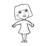 cartoon happy woman in dress N40