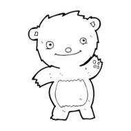 cartoon waving teddy bear N63
