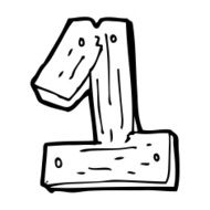 cartoon wooden number one N10