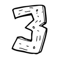 cartoon wooden number N83