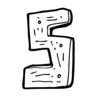 cartoon wooden number N84