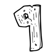 cartoon wooden number N86