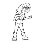 cartoon angry biker girl N15