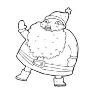 funny waving santa claus cartoon N29