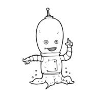cartoon alien spaceman N35