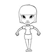 cartoon pretty woman N383