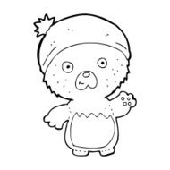 cartoon cute teddy bear in hat N18