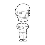 cartoon grinning man N125