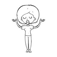 cartoon peaceful woman N15