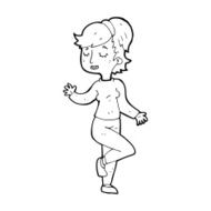 cartoon dancing woman N71