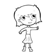 cartoon happy girl N136