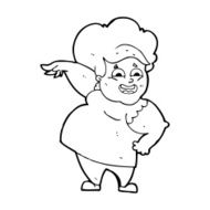 cartoon oveweight woman N14