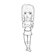 cartoon girl with crossed arms N15