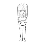 Cartoon Woman Standing N34