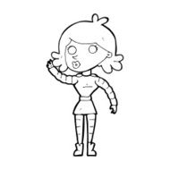 cartoon robot woman waving N25