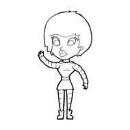 cartoon robot woman waving N26