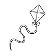 cartoon flying kite N15