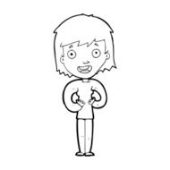 cartoon happy woman N359
