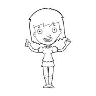 cartoon woman pointing N292