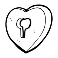 cartoon heart with keyhole N34