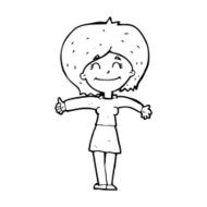 cartoon woman giving thumbs up sign N15