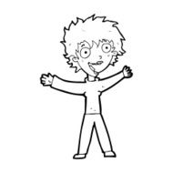 cartoon excited woman N189