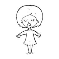 cartoon woman in dress N54