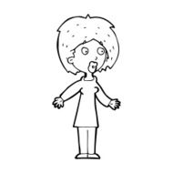 cartoon surprised woman N323