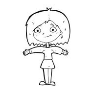 cartoon happy girl N137