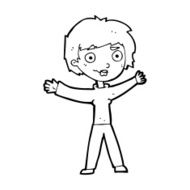 cartoon woman waving arms N28