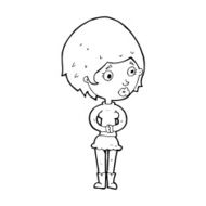 cartoon concerned woman N14