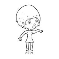 cartoon concerned woman reaching out N15