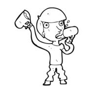 Cartoon Man Drinking Beer N24