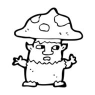 cartoon little mushroom man N14