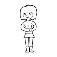cartoon friendly woman N96