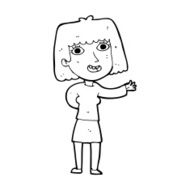 cartoon friendly woman waving N70