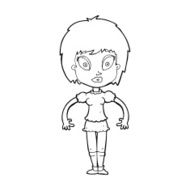 cartoon pretty girl N147