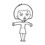 cartoon bored woman N41