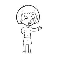 cartoon bored woman N42